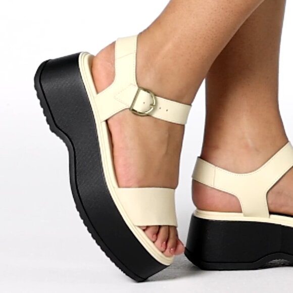 NEW Sorel Dayspring Ankle Strap Platform Sandals - Leather For Women 252 - Picture 1 of 13